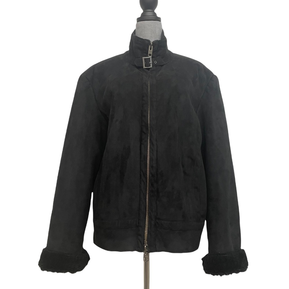 A/X Armani Exchange Faux Suede & Fur Lined Moto Jacket